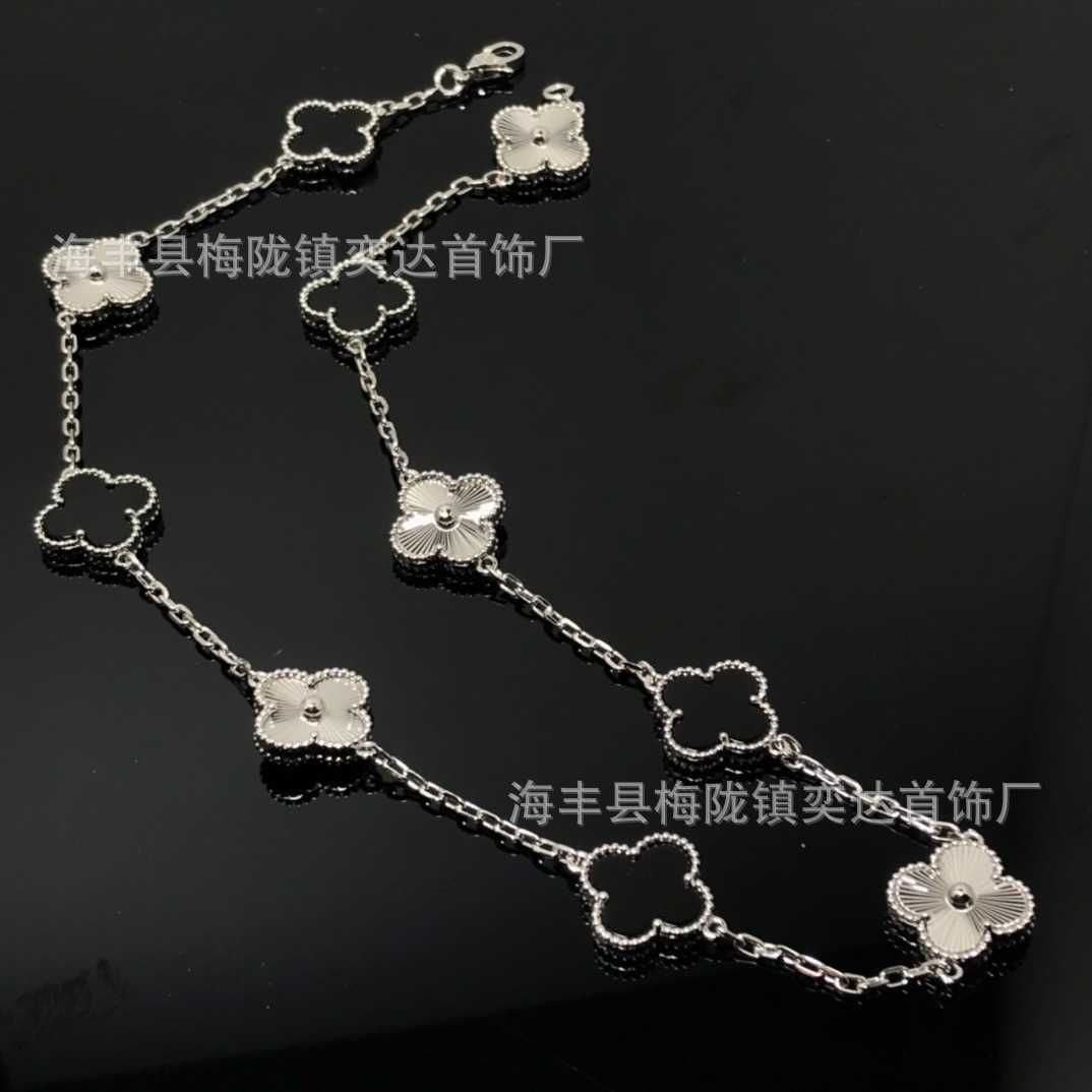 Ontwerper hanger ketting zoete liefde Vanca Jade tien bloemen klaver ketting voor vrouwen verzilverd 18k Rose goud Peter blauwe steen mode nekketting Rhzw