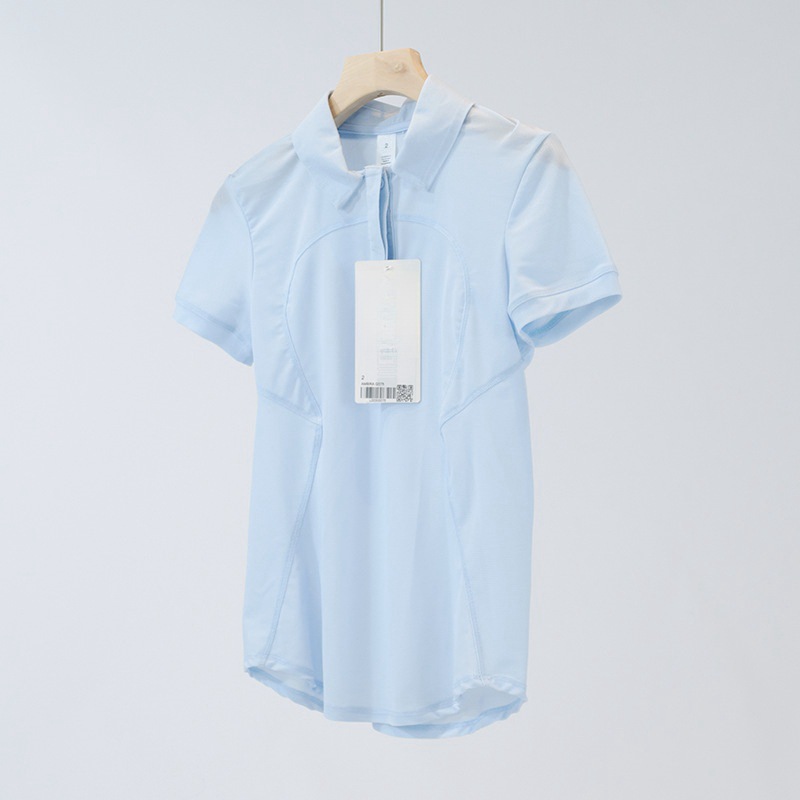LL Damskie krótkie rękawowe koszulkę polo T, siatkowe oddychające szczupły tenis sportowy