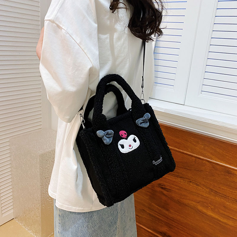 Kawaii Kuromi Cinnamoroll My Melody Cartoon Anime Borsa in peluche Borsa cosmetici Borsa da viaggio Borsa donna Ragazza