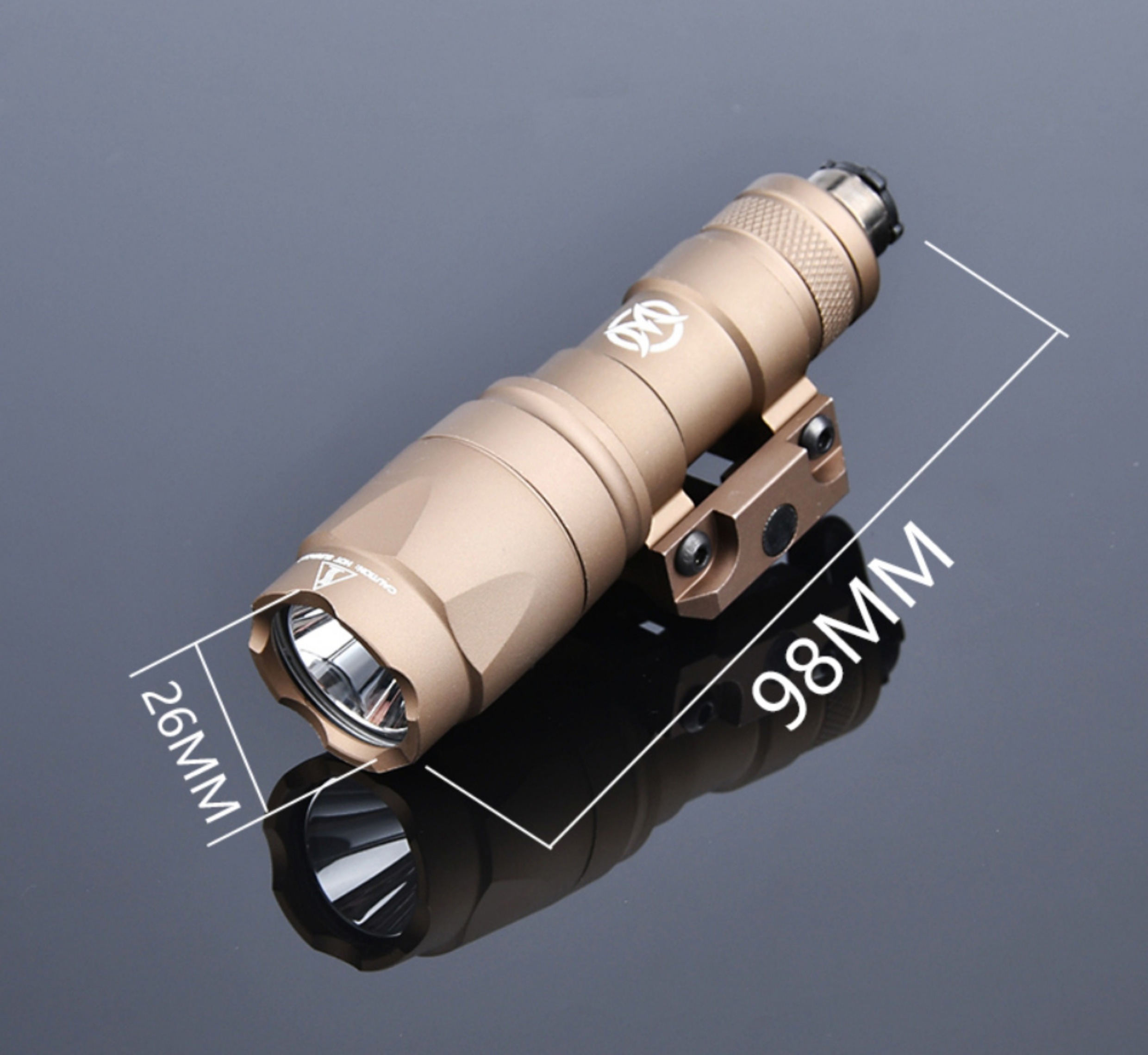 Watson M300A Taktische Taschenlampe, Mausschwanz, Kartensteckplatz, 20-mm-Schienenmontage, Pistolenlicht-Laseranzeige