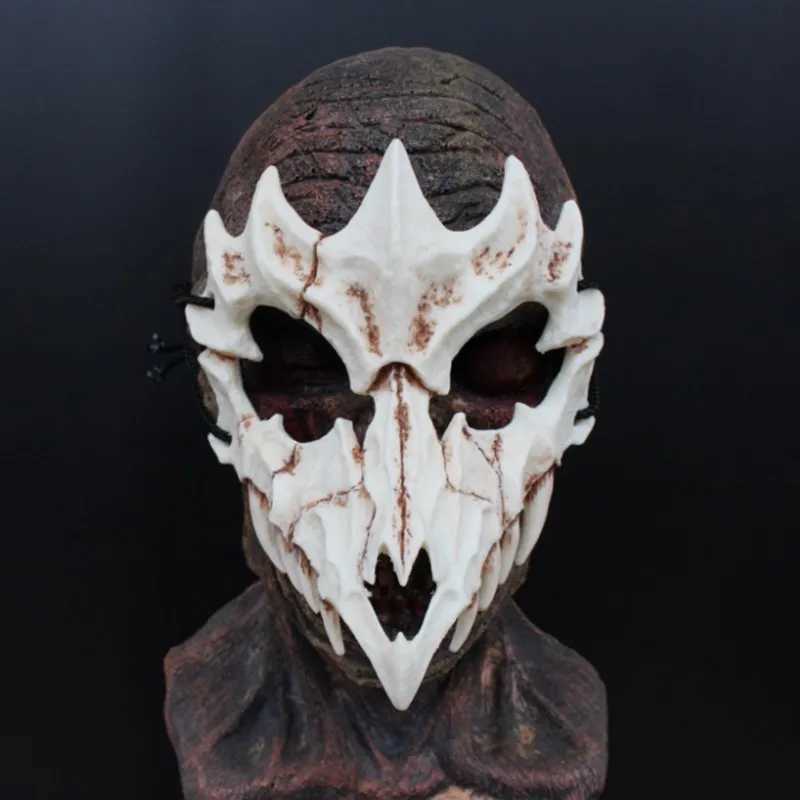 Maschere di design Maschera feste con teschio di Halloween Anime Drago Dio Scheletro Maschere a metà viso Maschera animali con teschio osseo Cosplay Puntelli costumi da ballo