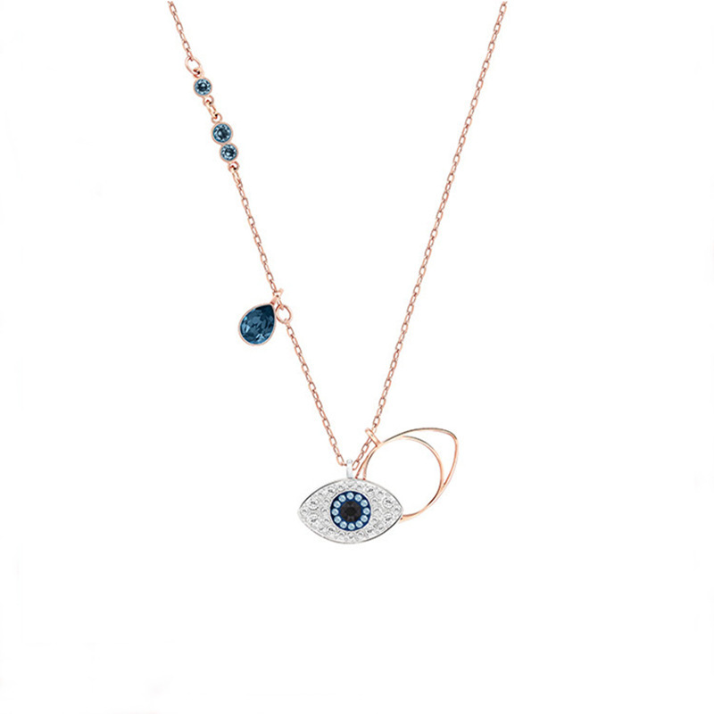 Ontwerper Lin Zhou Devil's Eye 2024 Nieuwe ketting met vrouwelijke element kristallen duivelskraagketting