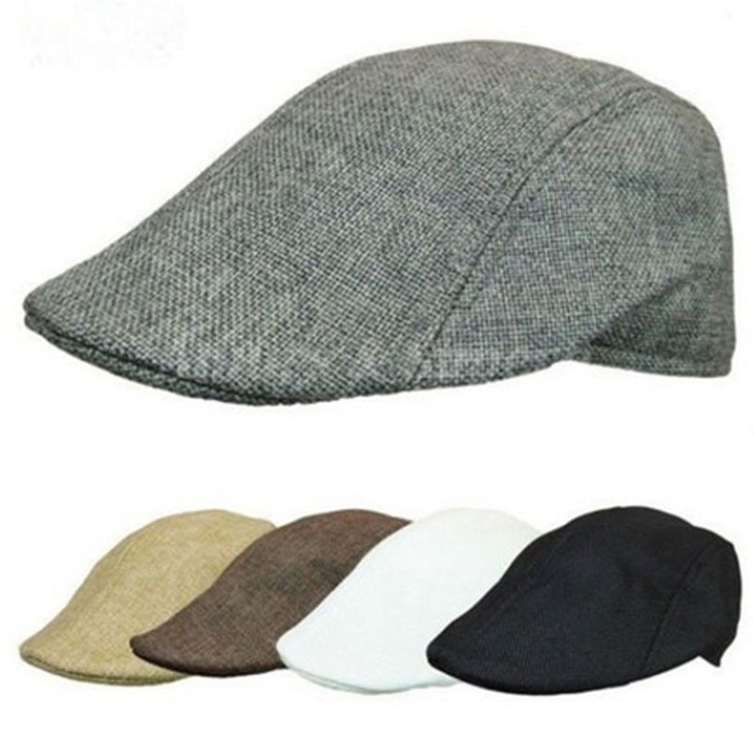 كامل اللون للجنسين Newsboy مسطح Cabbie Linen Beret Duckbill Golf Cap Cap Hat Boina عالية الجودة 247n