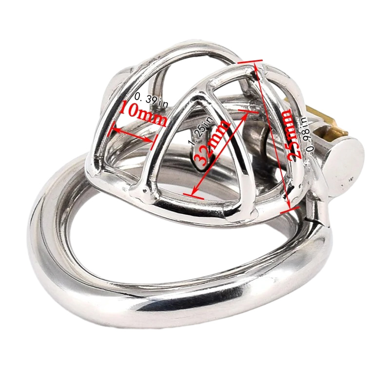 Super petit dispositif de chasteté masculine en acier inoxydable Cage à coq pour hommes en métal retenue du pénis verrouillage Cockring BDSM Bondage jeu pour adulte jouet sexuel