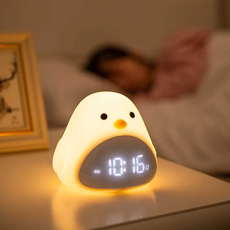 Altri orologi Accessori C2 Time Bird Luce notturna Sveglia Cartoon Cute Silicone Touch USB Lampada da comodino Lampada da notte a LED bambini Baby Kids GiftL2403