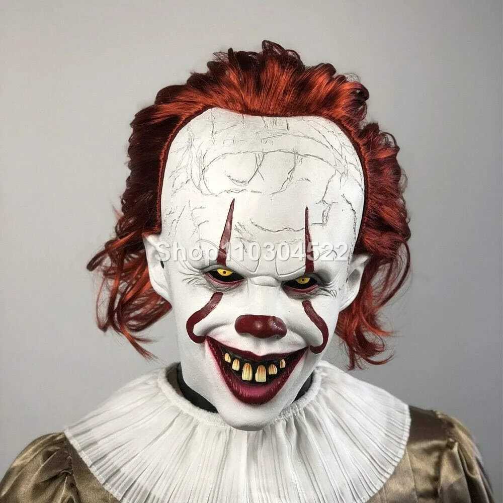 Masques de créateurs Masque de clown souriant d'horreur pour jeux de rôle Halloween, couvre-chef en latex pour adultes, costume de clown, accessoires de fête