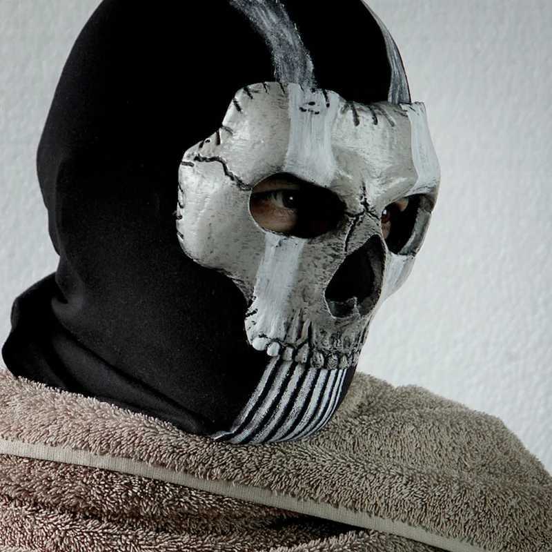 Designer Masks Ghost mask V2 - Operador MW2 airsoft COD Cosplay Airsoft Tactical Skull Full Mask