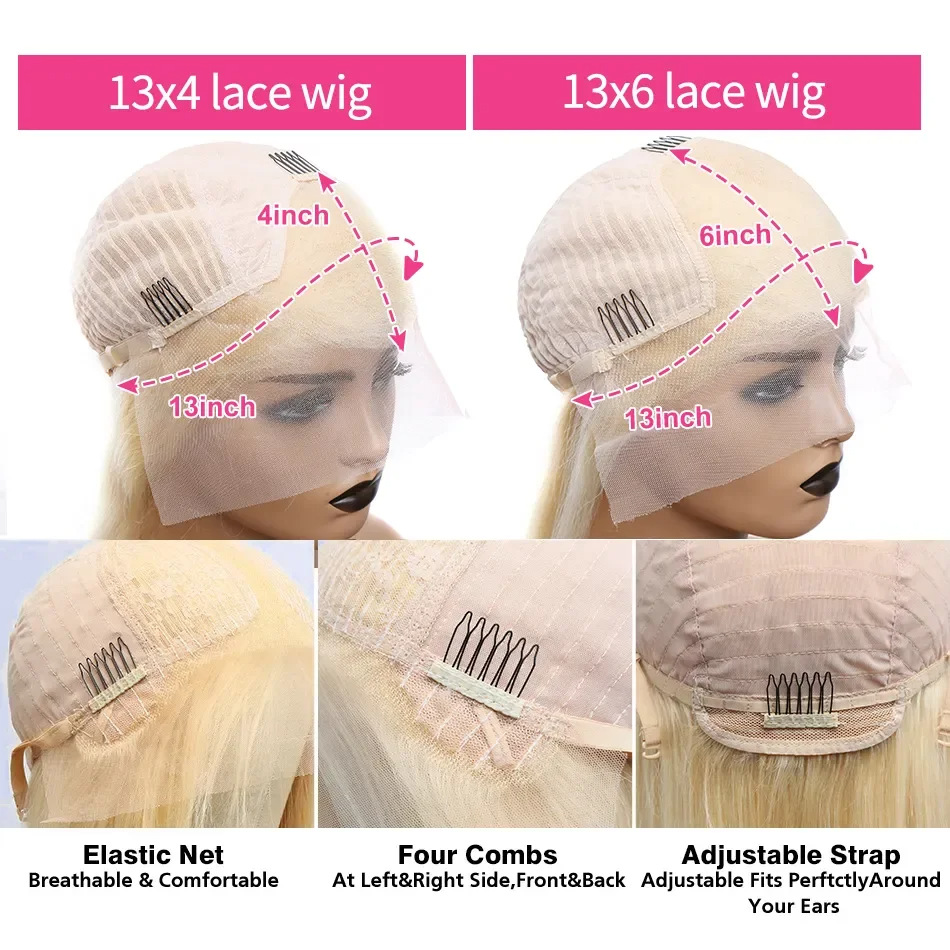 Transparente 613 HD Lace Frontal Perücke 13x4 13x6 Spitze Honigblond Brasilianische 250% gerade Lace Front Echthaarperücken für Frauen