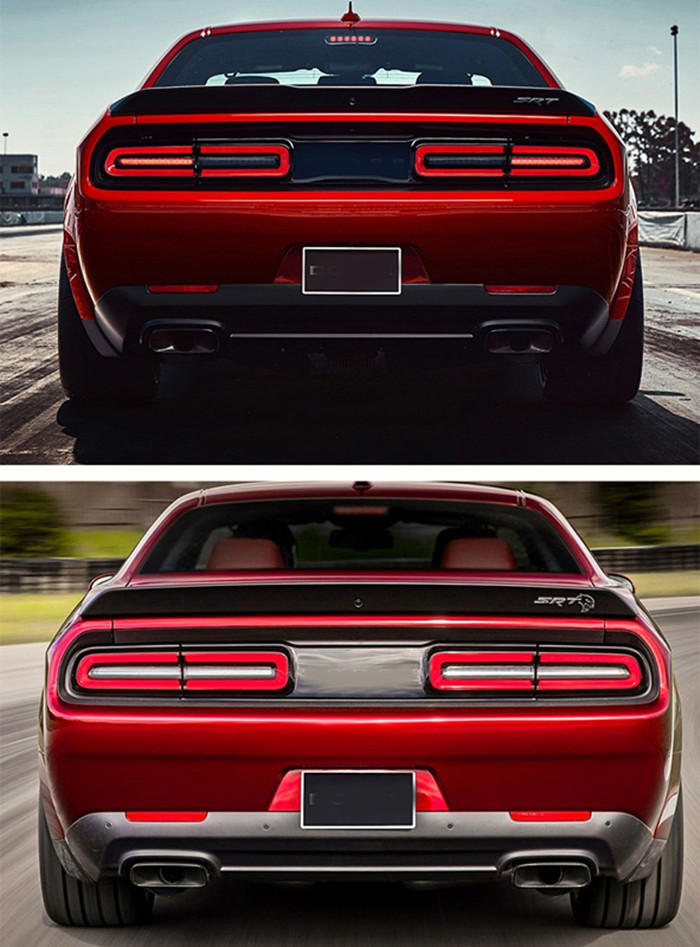 BAIK LAMP för Dodge Challenger LED Turn Signal Taillight 2008-2014 Bakre löpande bromsljus biltillbehör