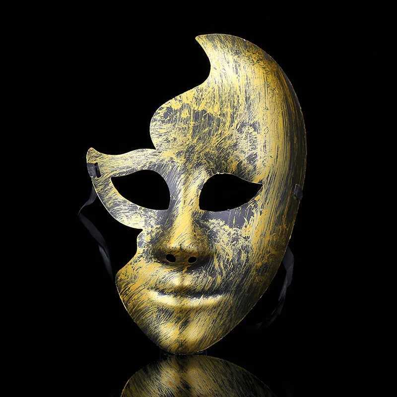 Máscaras de designer retro plástico cosplay halloween fotografia adereços máscara facial completa masquerade festa assustador brinquedos filme adulto trajes suprimentos