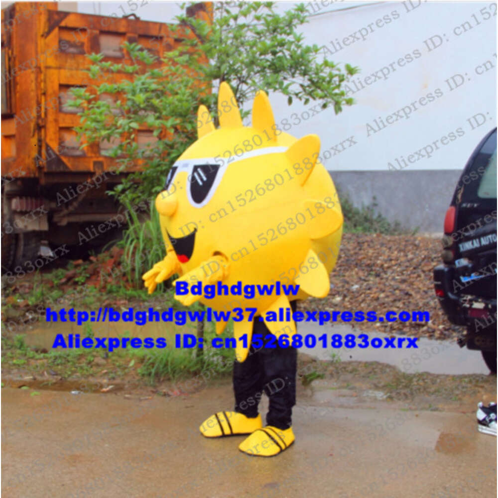 Costumi mascotte Sole con occhiali Costume mascotte adulti Personaggio dei cartoni animati Vestito Vestito Promozioni di marketing Si riuniscono cerimoniosamente Zx2874