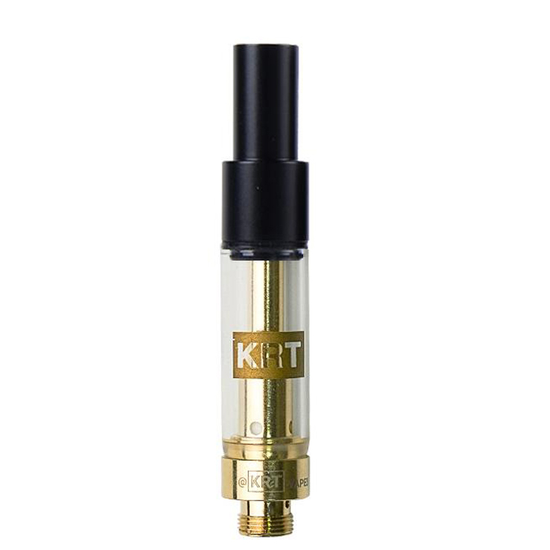 KRTゴールデンプレミアムベイプカートホワイトブラックセラミックゴールドガラスタンクアトマイザー0.8ml 1.0ml 510スレッドラウンドトップフィックオイルダブカートリッジは、フォームで詰め込まれた分解されています