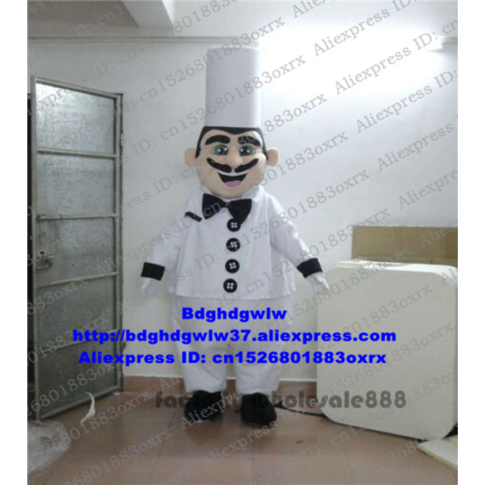 Costumes de mascotte Baker Chef Restaurant Robe Cuisinier Kitchener Costume De Mascotte Adulte Personnage De Dessin Animé Boutique Célébration Rue Commerciale Zx2881