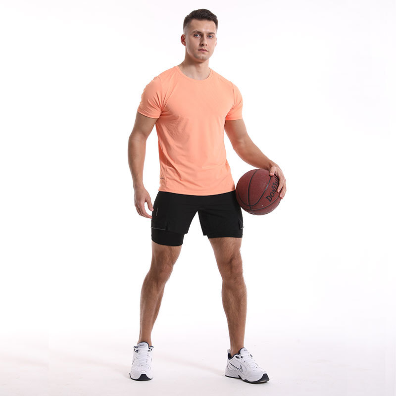 ll Sports Chemise pour hommes T-shirt à séchage rapide pour hommes T-shirt d'entraînement anti-transpiration Haut court pour hommes Gym à manches courtes 439