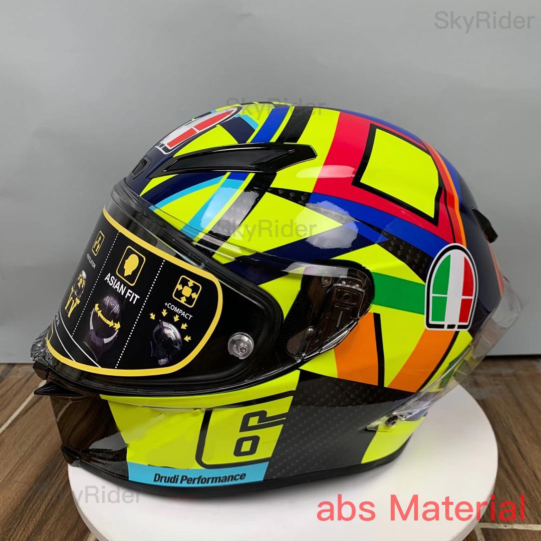 Full Yüz Motosiklet Kask Pista GP RR Soleluna Anti-Fog Visor Adam Binicilik Araba Motokros Yarışı Motosiklet Motosiklet Kask