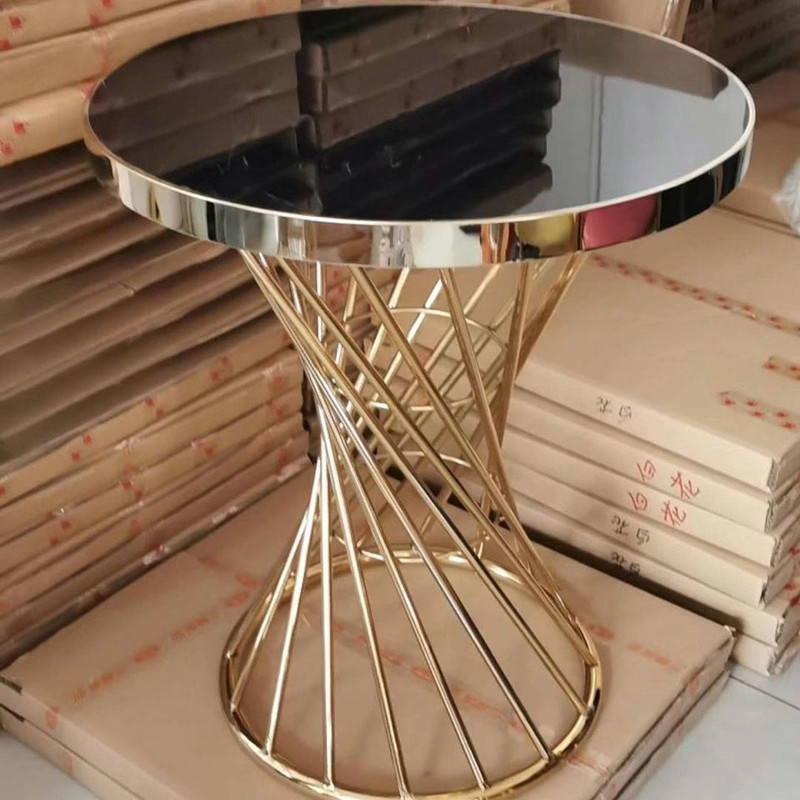 Nordic Simple Leisure Circular Edge Corner Table Imitation Marble Coffee Desk Furniture For Balcony Bedroom Decor