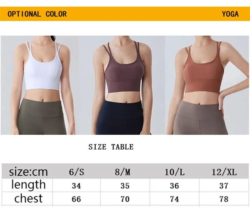 LL Yoga Sports Bras Back Strap Cross for Women Breasted Fitness Bra Lady Push Up Seamless Gym Tank Crop Top Running Gym L2040