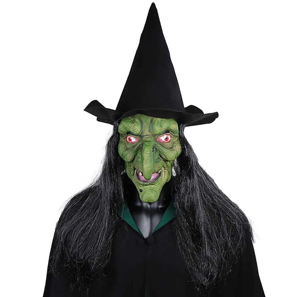 Designer Masks Halloween Witch Latex Mask Terror Long Hair Cosplay Party Ball Ghost House Headgear Live Props