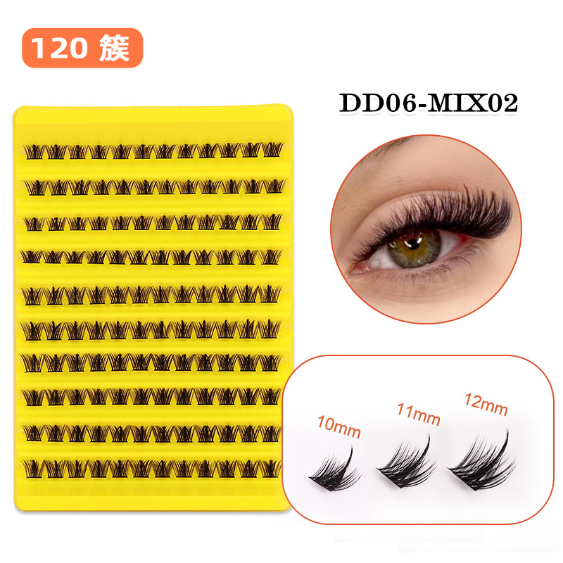 Nya falska ögonfransar DIY Self -anordnade falska ögonfransar naturligt tjockt densitet Enkel kluster Stor -kapacitet Mixed Segmentered Girl Eye Beauty Eyelashes 120st/Box