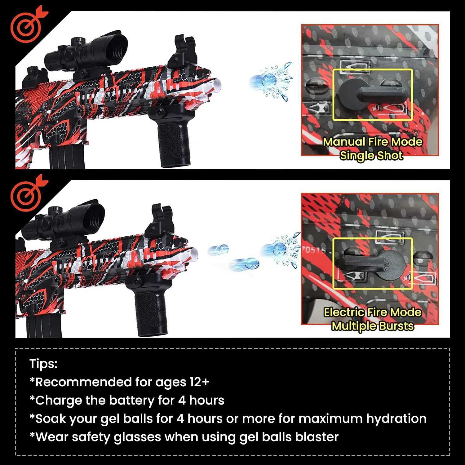 Pistoolspeelgoed Pistool voor pistool-speelgoed met elektrische gel M416 Gel Eco-FriendlyBall Gun Automatisch met 10000 drop-bril Buitenspel voor kinderen Volwassen speelgoed 2400308