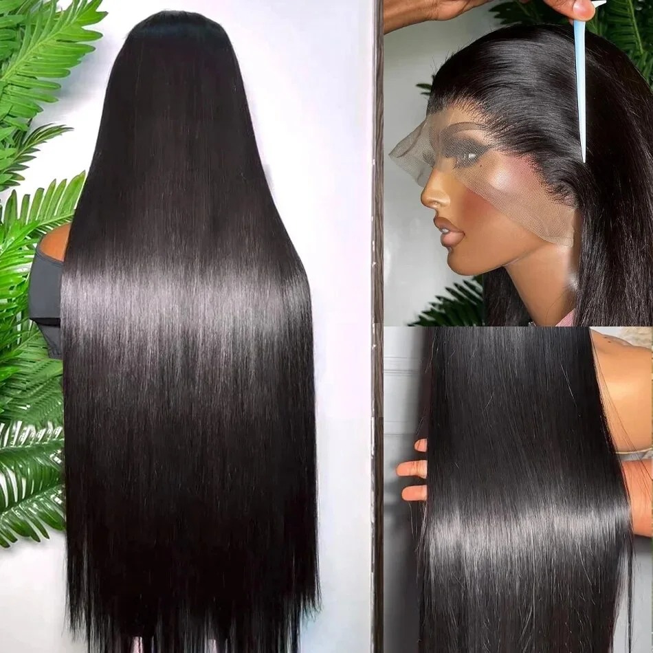 250 densidade 30 40 polegadas osso reto 13x4 transparente frente do laço perucas de cabelo humano brasileiro 13x6 peruca frontal sem cola para mulher