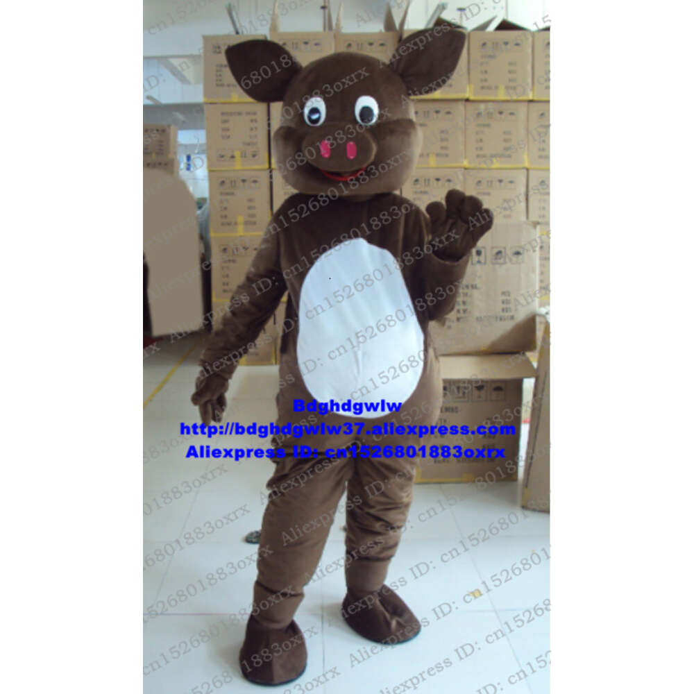 Mascot Costumes Brown Pig Hog Mascot Costume Adult Cartoon Postacie strój garnitur Marketplstar Marketplenius zabieganie o biznes ZX2905