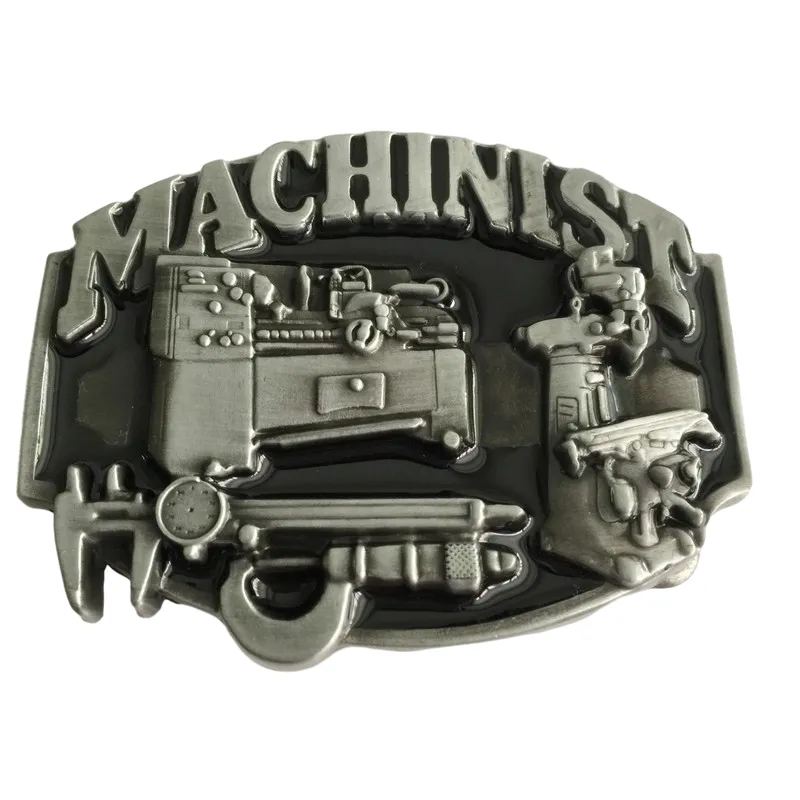 Machinist Tools Buckle Hebillas Cinturon Men's Western Cowboy Metal Belt Buckle Fit 4cm breda bälten291q