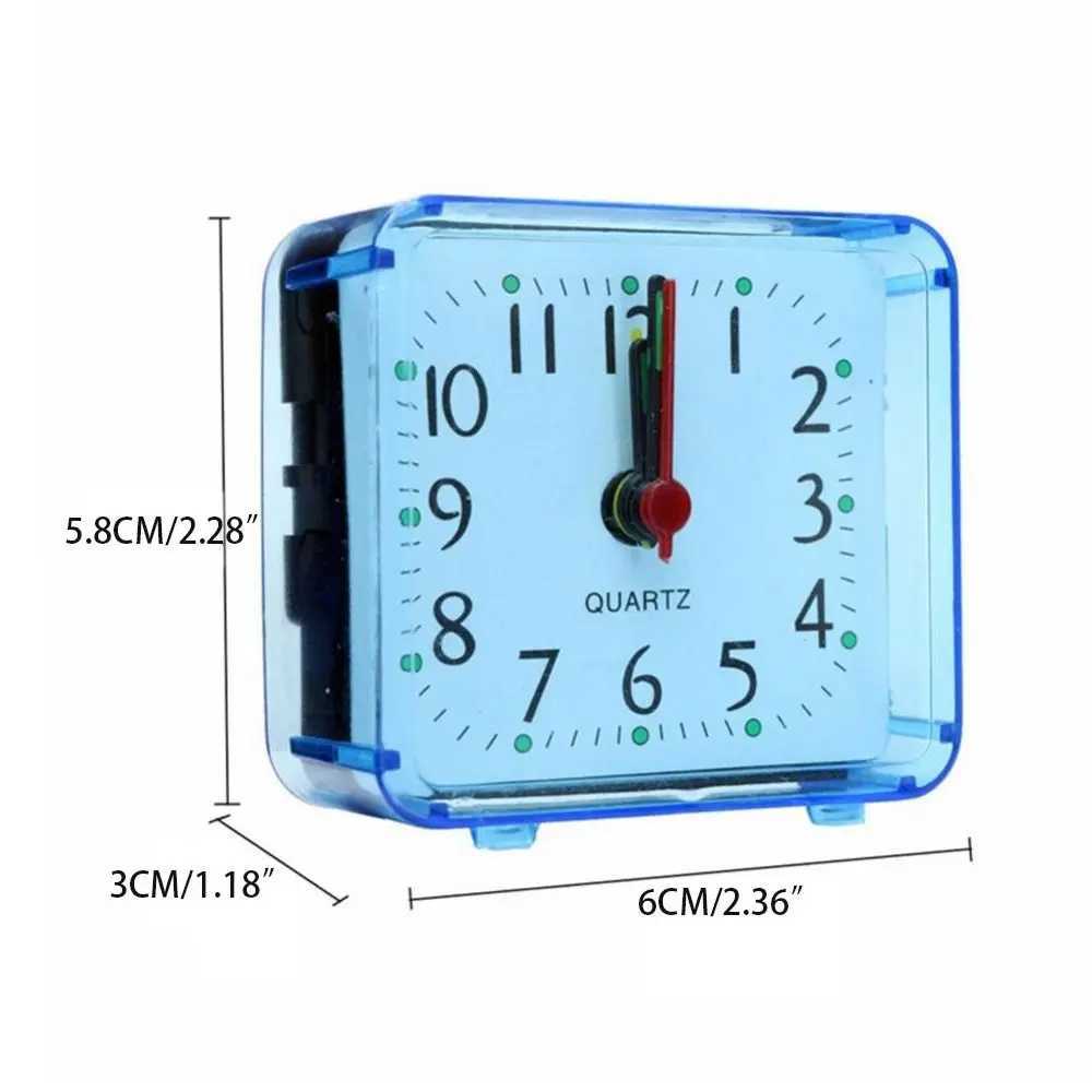 Other Clocks Accessories Beep Clocks Mini Table Mute Clock Square Jelly Color Creative Alarm Clock Small Bed Compact Travel Children Student Desk BedroomL2403