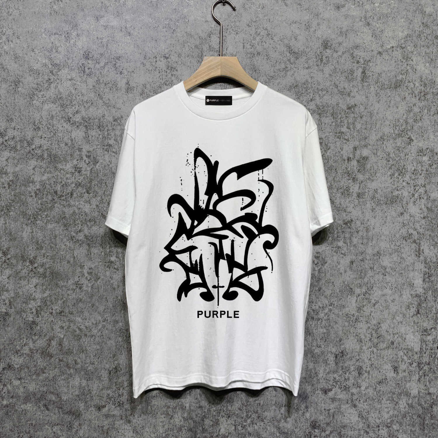 Långvarig trendig varumärke lila varumärke t-shirt kortärmad t-shirt shirte76w