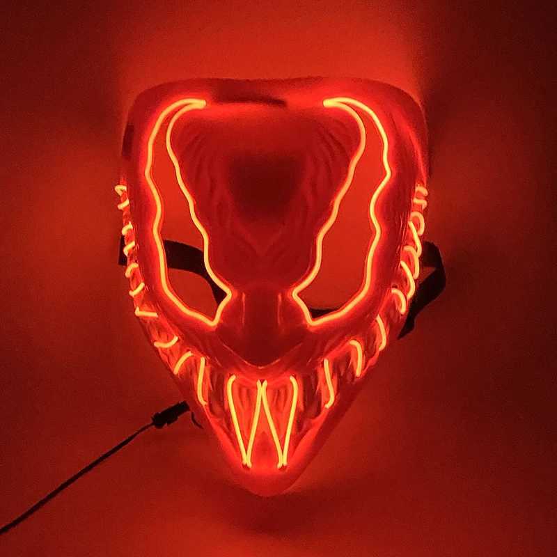 Máscaras de designer nova chegada máscara de halloween horror veneno led máscara luminosa cosplay traje maquiagem festa de baile