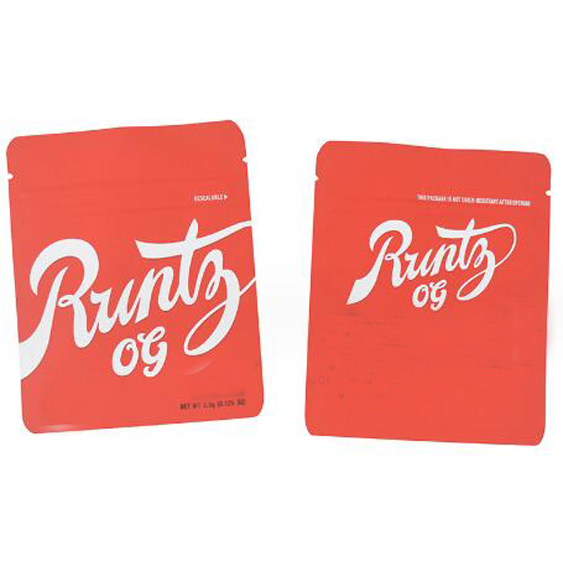 최신 3.5 핑크색 runtz 포장 가방 주입 된 런티 OG 애플 껌 마이 mylar bag 런닝 파우치 냄새 방지 패키지 포장 지퍼 드라이 허브 가방 새