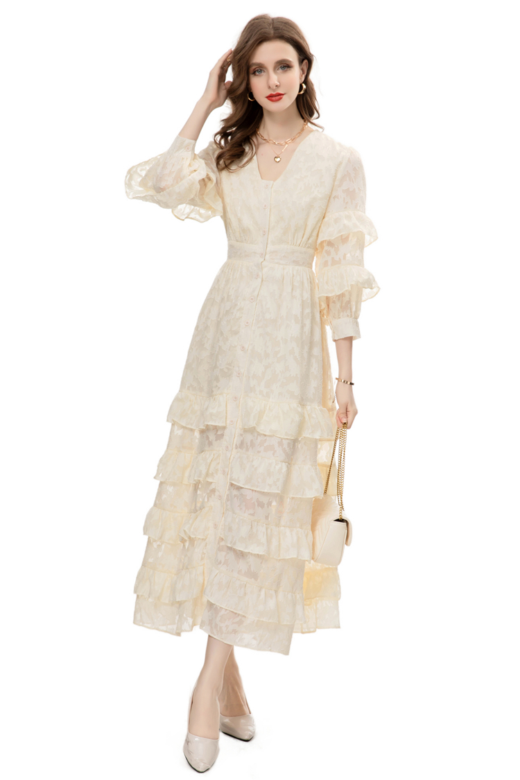 Damskie sukienki na pasie startowe V Długie rękawy drukowane jedno rękawy Elegancka designerska suknia balowa