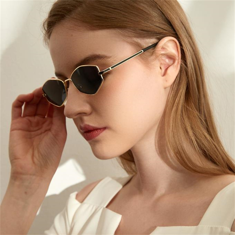 NEW Sunglasses Unisex Polygon Sun Glasses Small Frame Anti-UV Spectacles Alloy Eyeglasses Holiday Beach Ornamental Simplity Google