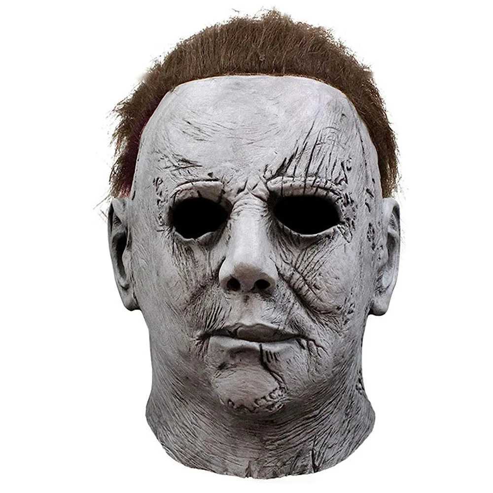 Máscaras de designer Horror 2018 Halloween Michael Myers Máscara Cosplay Assustador Sangrento Demônio Assassinos Capacete de Látex Carnaval Purim Festa Traje Adereços