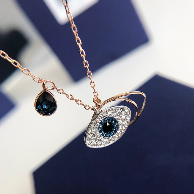 Ontwerper Lin Zhou Devil's Eye 2024 Nieuwe ketting met vrouwelijke element kristallen duivelskraagketting