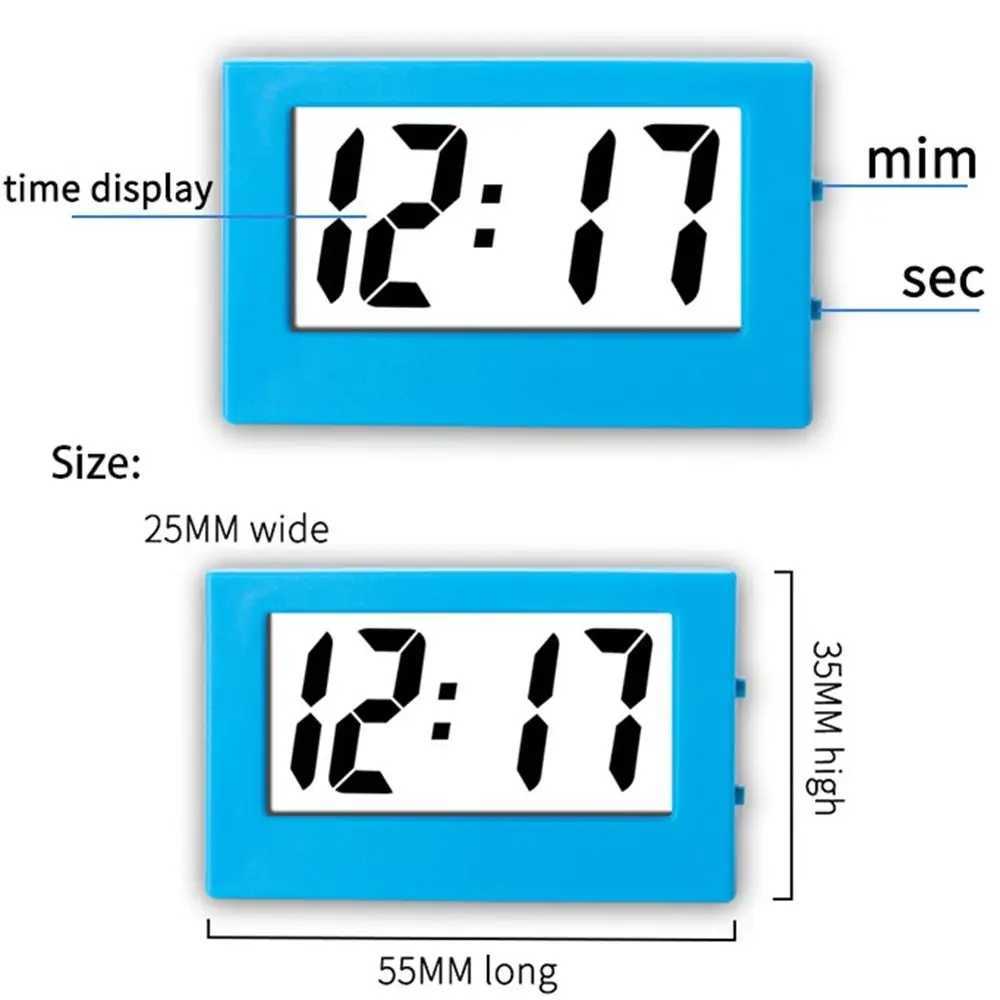 Other Clocks Accessories Mini Small Digital Car Desk Clock Meter Mini Digital LCD Display Travel Electronic Clock Home Office Desk ClockL2403