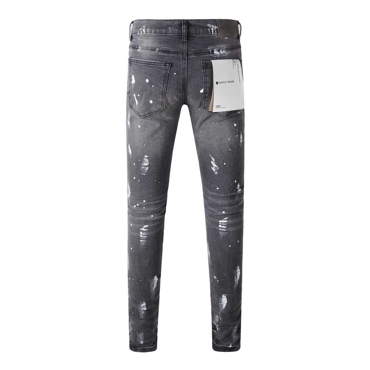 Jeans da uomo di marca viola American High Street vernice grigia invecchiata 9039