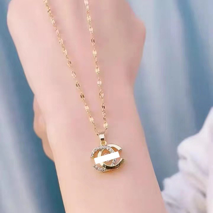 Luxe designer ketting Dames Roestvrij Staal Gouden Ketting Kettingen Mode Paar 18K Vergulde Vrouwen Sieraden Accessoires Cadeau