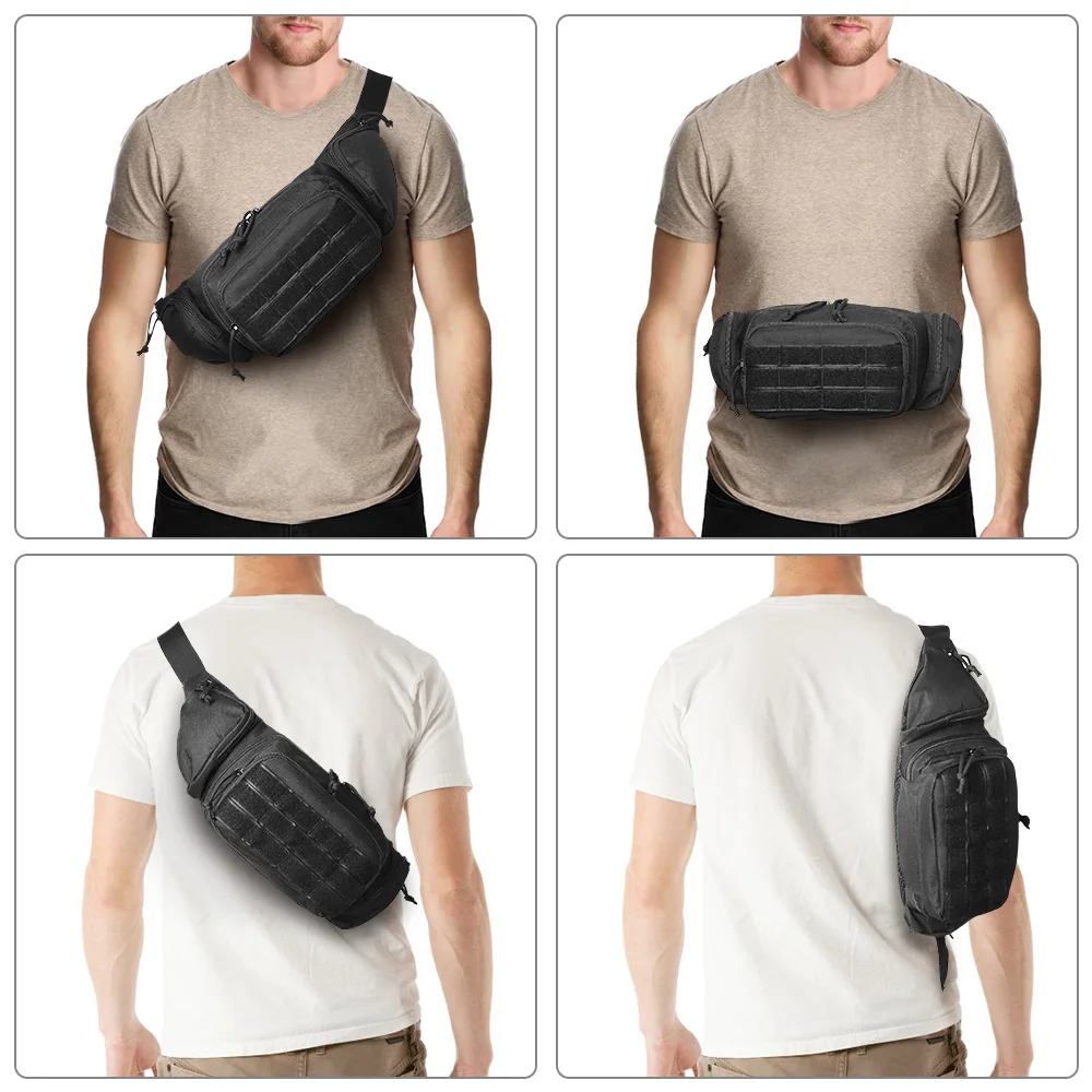 Bags Tactical Waist Bag Concealed Gun Carry Pouch Mag Pouch Military Pistol Holster Sling Shoulder Bag Outdoor Hunting Chest Bag