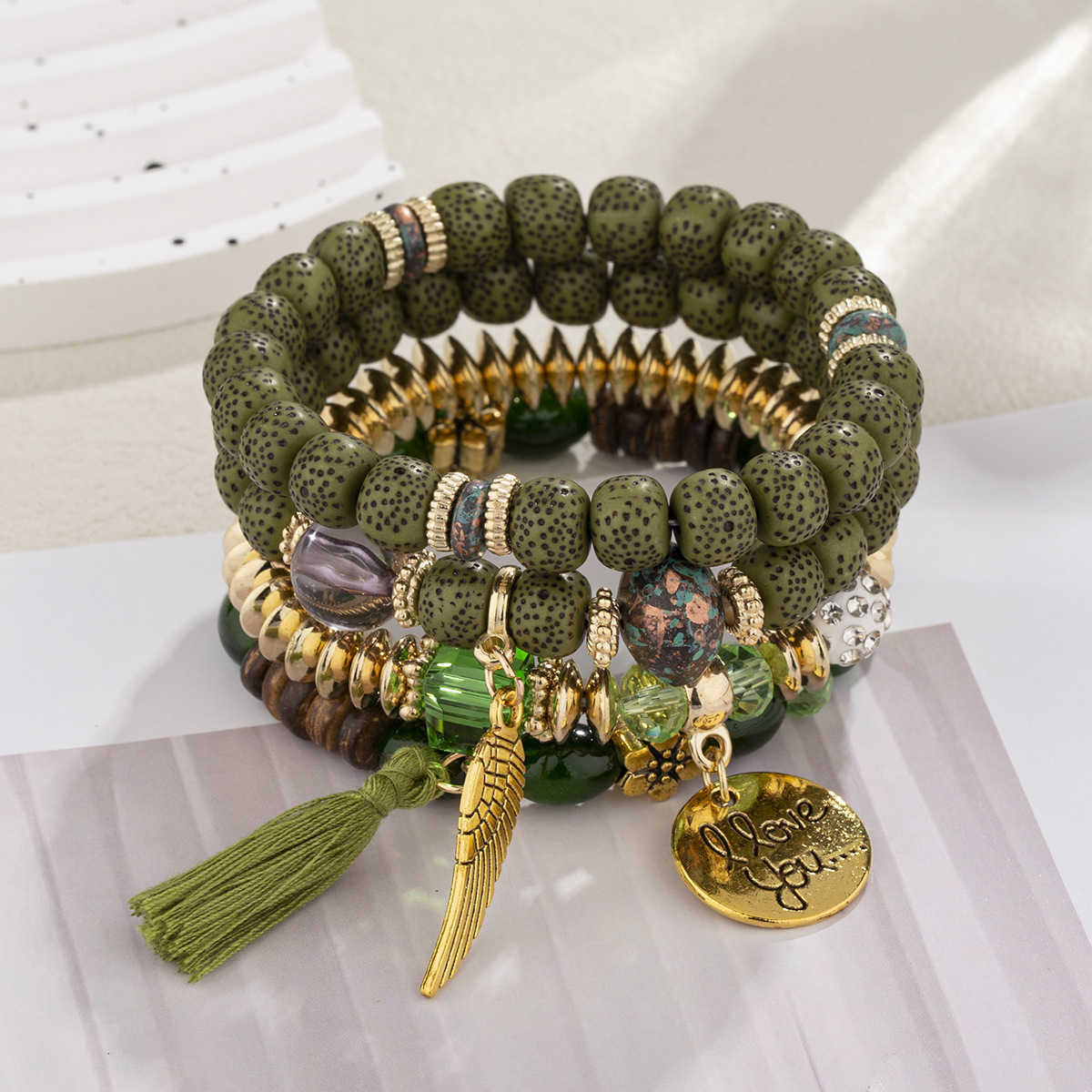 Braccialetti con ciondoli Nuovo braccialetto boemo Gioielli da donna creativi Nappa Gioielli di moda con perline multistrato