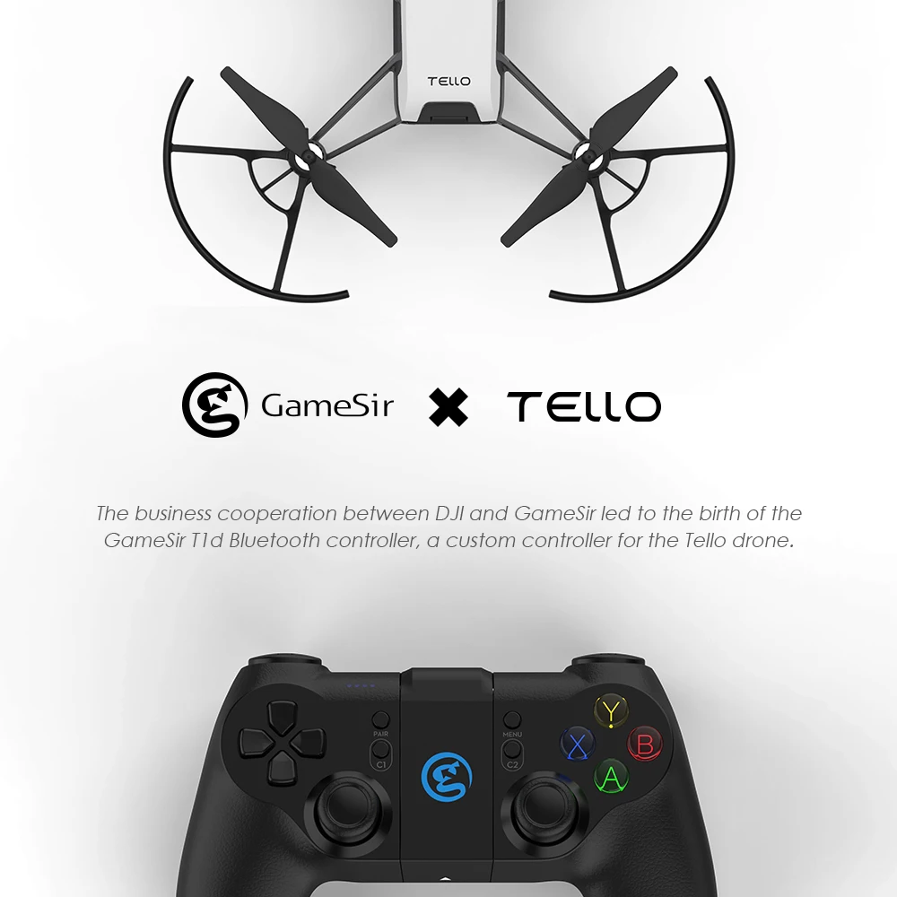 Gamepads GameSir T1d Drone Bluetooth Controller for DJI Tello Drone Compatible with Apple iPhone and Android Phone