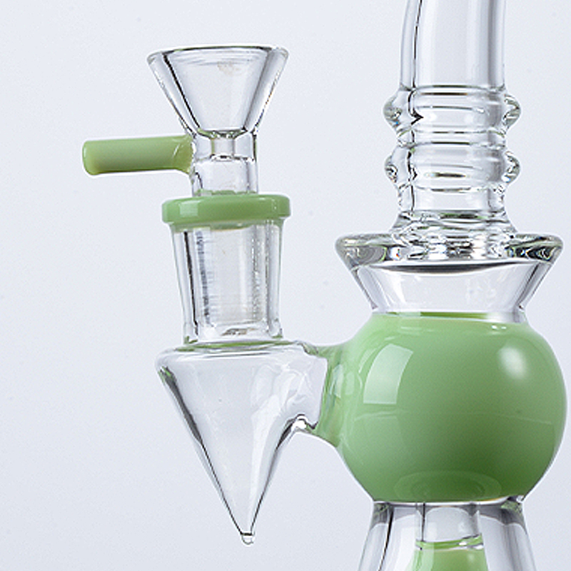 Vattenrör kort nekt munstycke Heady Glass Bong med glasskålens duschhuvud Perkolator Pyramid Design 14mm Kvinnlig gemensam XL275