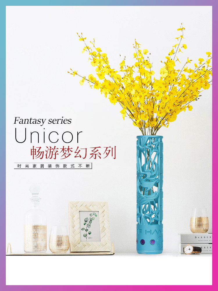 Unicorn Vase Creator's Fantasyシリーズオールメタル大エリアホロー6063航空アルミニウム彫刻