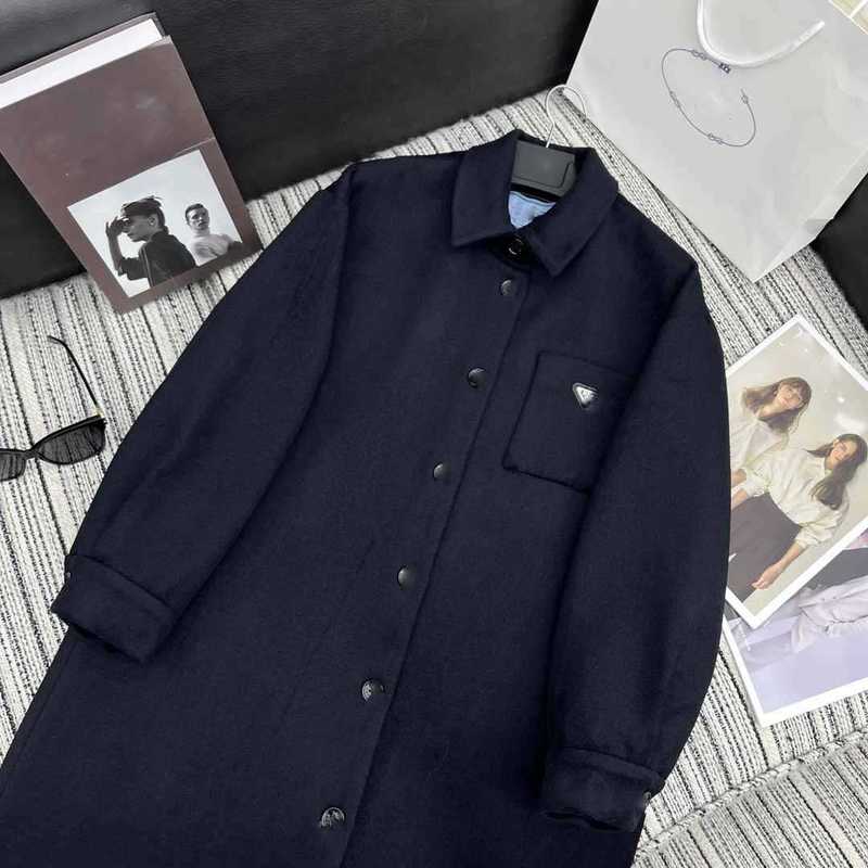 Women's Wool & Blends designer Early autumn and winter new Pra Nanyou Gaoding women's commuting style fashionable shirt woolen long jacket PBKE