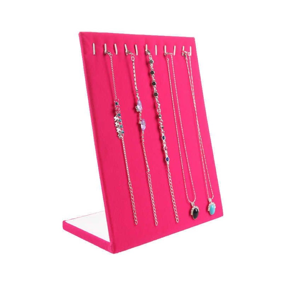 Mordoa mais estilo item cinza preto rosa vermelho linho veludo material colar placa de exibição l pingente rack jóias expositor mx200228r