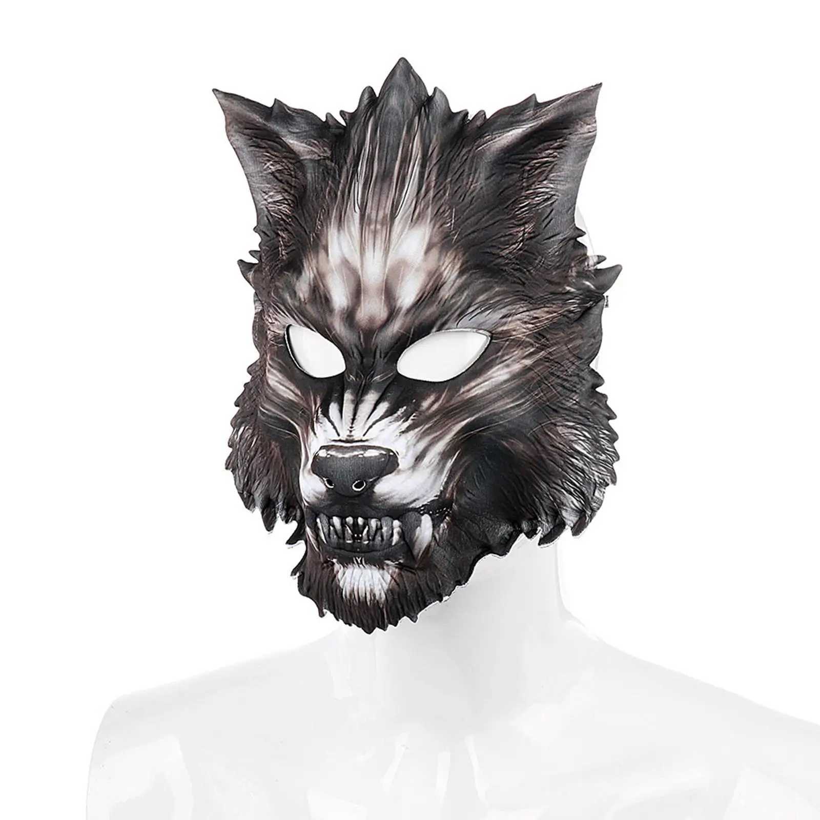 Máscaras de desenhista Halloween Lobo Máscara Meia Face EVA Lobisomem Assustador para Festa Adereços Filme Tema Traje Carnaval