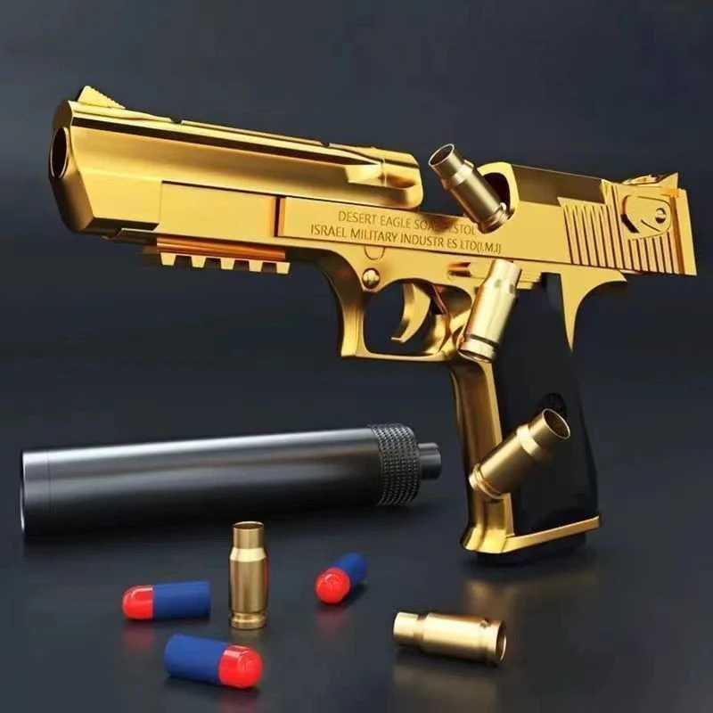 Gun Toys Desert Eagle Drop Shell Toy Gun Airsoft Soft Foam Bullet Outdoor CS Gun For Boys Girls Shooting Gift Bitthday 240307