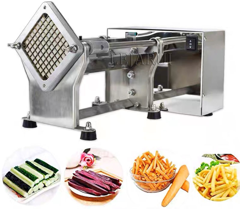 Machine électrique commerciale pour frites, 60W, faible puissance, en acier inoxydable, pour trancher les pommes de terre, couper l'oignon, le concombre et le radis