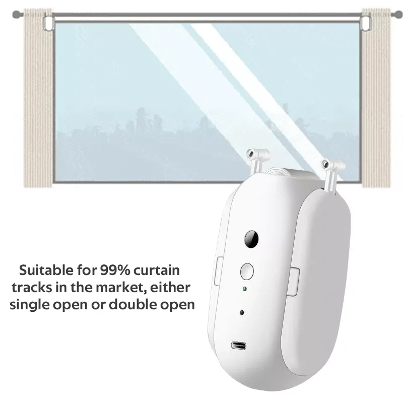 Kontroll Tuya WiFi Smart Wireless Automatic Curtain Opener Laddningsbar Bluethooth -gardiner Byt robot Remote Control Alexa Google Home