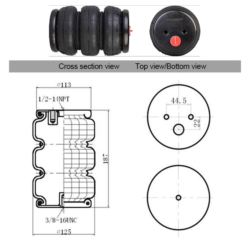 Amortisseur à ressort pneumatique en caoutchouc 3E2300, suspension à ressorts pneumatiques pour essieu de camion et machine minière